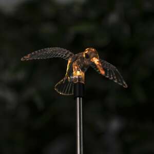 Illuminated Entac hummingbird solar light, orange glow - Decoration