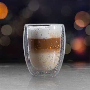 Duplafalú üveg pohár - Glitteres, party design - 350 ml 46789669 