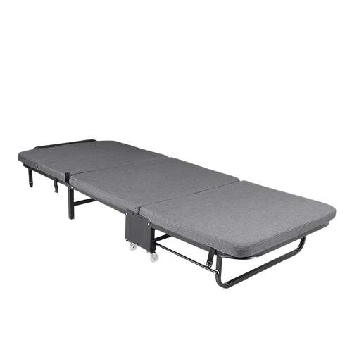 Timeless Tools vendégágy, összecsukható, szürke, kerekekkel, kis helyekre, könnyen összeszerelhető