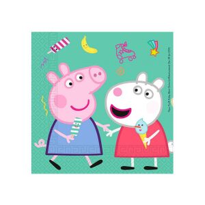 Peppa prasiatko servítky - 33 cm x 33 cm, 20 ks / balenie
