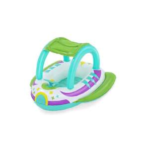 Bestway inflatable spaceship with sunshade, pool float for kids, green, blue, purple - Inflatable Boat, Oar