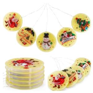 Christmas lights with round LED lights featuring Santa Claus, snowman, Christmas tree, and reindeer designs - Nonbrand String Light