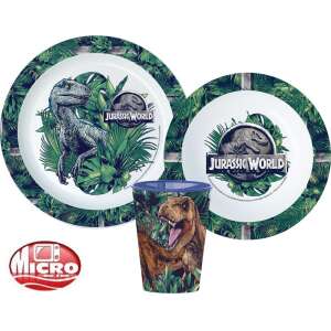 Jurassic World étkészlet, micro műanyag szett, pohárral 260 ml 46796806 Gyerek tányérok, evőeszközök, étkészletek