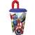 Avengers  Heroic Squad  straw cup, 430 ml, plastic, with lid and straw, featuring Captain America, Hulk, Iron Man, and Thor