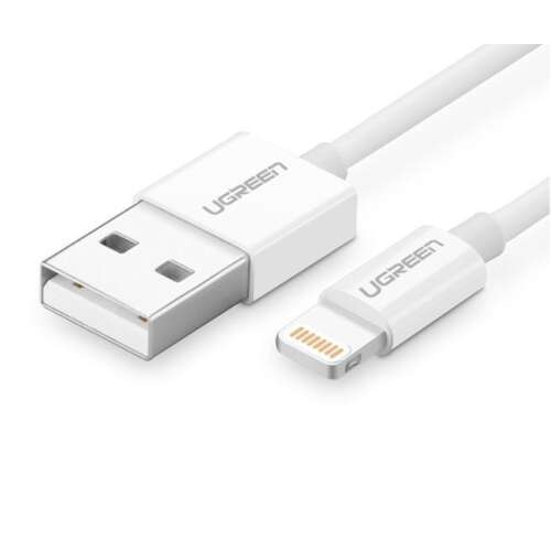 Cablu UGREEN USB la Lightning, alb, 2m