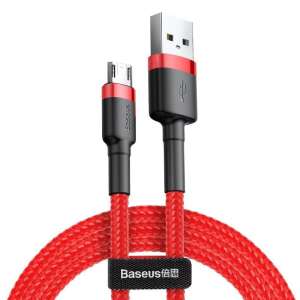 Baseus Cafule Red Micro USB Cable, Durable Nylon Braided Cord - Baseus USB Cable