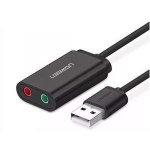Ugreen USB 2.0 zewnętrzny adapter karty dźwiękowej, czarny, z gniazdem 3,5 mm jack do mikrofonu i słuchawek - Kable i akcesoria
