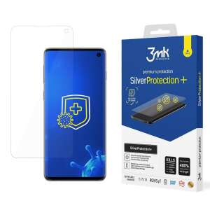 3mk SilverProtection+ screen protector for Samsung Galaxy S10, antimicrobial, tempered glass, 400% stronger, wet-fit installation - Electronic