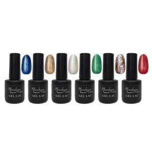 Moonbaja Nails Karácsonyi Öröm Gél Lakk Szett, 6 szín, gél lakk körmökhöz - MoonbasaNails