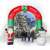 Inflatable Christmas archway with Santa and snowman, 240 cm, 9 LED lights, IP44, outdoor decoration