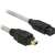 DeLOCK FireWire 9-pin to 4-pin cable, 1 meter, grey