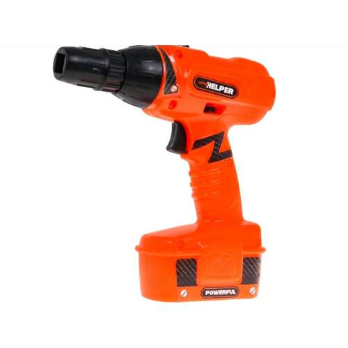 Tool Helper orange and black cordless drill for kids, pretend play tool