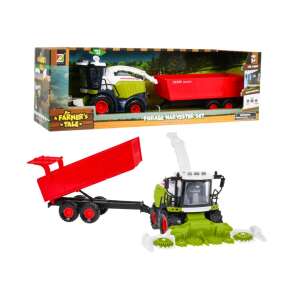 Setul de recoltare a furajelor The Farmer's Tale, combină interactivă cu remorcă și efecte sonore, jucărie pentru copii, jucării de fermă, set de joacă - Mașină de lucru pentru copii