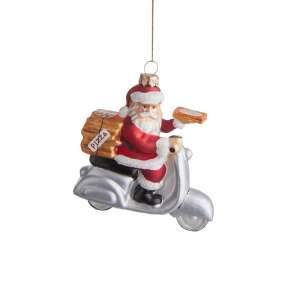 HANG ON üveg karácsonyfadísz, pizzafutár Mikulás 46821342 - Hang On
