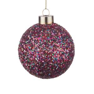 HANG ON üveggömb karácsonyfadísz, színes flitteres Ø8 cm 46821677 - Hang On