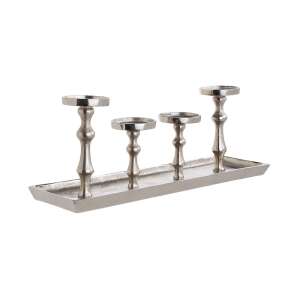 BANQUET ezüst tálca 4 gyertyatartóval, 52 x 15 cm - Banquet