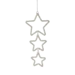 HANG ON karácsonyfadísz ezüst gyöngyös csillagok, 3 darabos szett 46821776 