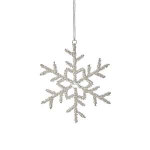 HANG ON 13 cm ezüst hópehely karácsonyfadísz - Hang On
