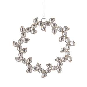 HANG ON üveg karácsonyfadísz, koszorú gyöngyökkel Ø13cm 46822177 - Szezonális dekoráció
