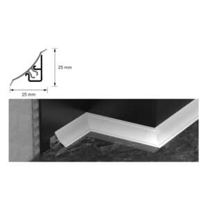 Vízzáró profil munkalapokhoz, sarok beépítési példa - Túlfolyórács & Profil