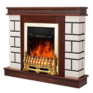 Elektrischer Kamin Nazary mini & Galileo gold, Art Flame, 874x1080x245 mm, 2000W, Thermostat, 5 Flammenintensitätsmodi, Timer 46866006