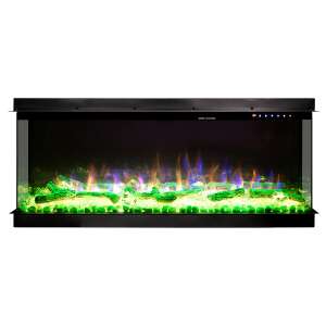 Haiti 78 eingebauter 3D-Elektrokamin, Art Flame, 533x2000x332 mm, 1500W, mehr als 100 Farbkombinationen, Thermostat, Brennholz und Kristalle 46866179