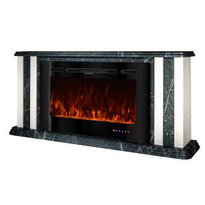 Elektrischer Kamin Tatler &Adeli, Art Flame, 700x1500x270 mm, 1500W, 3 Flammenfarben, 5 Flammenintensitätsmodi, Brennholz und Kristalle 46867535