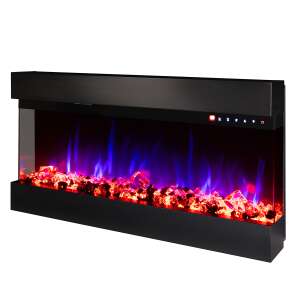 Elektrischer 3D Einbau-/Wandkamin Dalas, Art Flame, 484x930x200 mm, 1500W, 30 Farbkombinationen, Thermostat, Brennholz und Kristalle 46868150