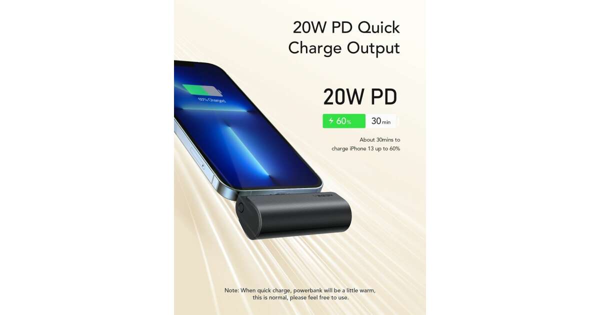 VEGER V0556P 5000MAH POWER BANK WITH BUILT-IN USB LIGHTNING