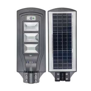 Napelemes Utcai LED Lámpa 3 Led Panel, front and back view - Solar lantern