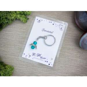 Szeretettel pávakék angyal medálos kulcstartó 87443722 - Ajándék kulcstartó