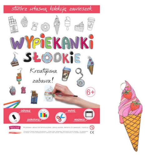 Create your own sweet charm collection with Wypiekanki, a creative craft kit for kids and adults. This set includes everything you need to make earrings, keychains, and more.