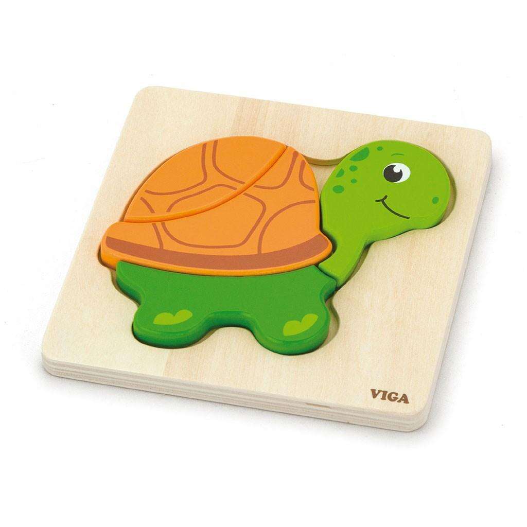 VIGA Fa képes kirakó puzzle Viga teknősbéka