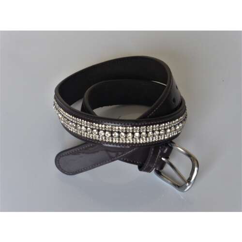 HB 1726 Showtime öv barna 115 cm Lovas nadrágszíj, barna bőr öv strasszokkal