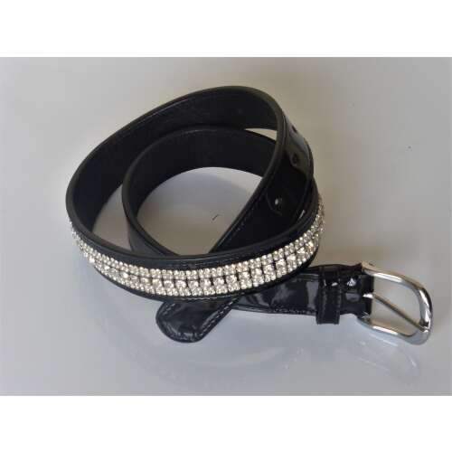 HB Showtime fekete 115cm lovas öv strasszokkal