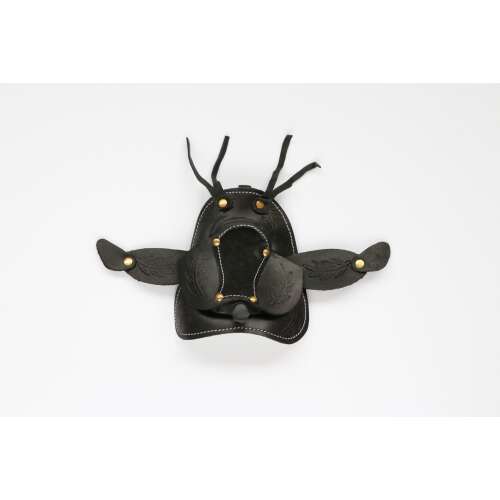 HB Mini Nyereg Kulcstartó Fekete 1106, Nyugati Nyereg Alakú Kulcstartó, Bőr Kulcstartó, Lovas Ajándék