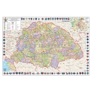 A Magyar Szent Korona országai térképe jelenleg Mo. határral fémléces 145691727 - Prezentációs eszköz