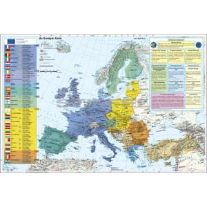 Az Európai Unió (a tagok és tagjelöltek zászlóival) fémléces térkép 46900933 