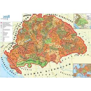 Hunyadi Mátyás Magyar Királysága falitérkép, részletes történelmi térkép Magyarországról - Prezentációs eszköz