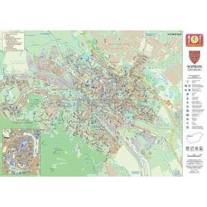 Sopron város térképe, tányéralátét Sopron városnézettel az elején - Irodai kiegészítő