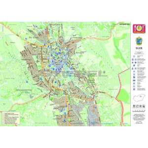 Eger város térképe, amely bemutatja az utcákat, nevezetességeket és látnivalókat - Irodai kiegészítő