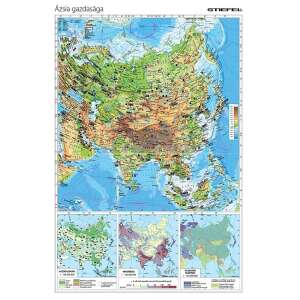 Ázsia gazdasága falitérkép, A3 méret, laminált, Stiefel - Irodai kiegészítő