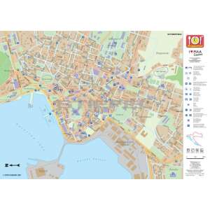 Pula, Horvátország, város térkép, utazási útmutató, turista térkép, ajándék - Irodai kiegészítő