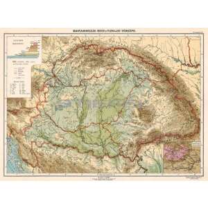 Magyarország hegy- és vízrajzi térképe fakeretben 46902992 