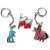 Keychain set featuring a dragon, a Polish flag, and a princess riding a horse