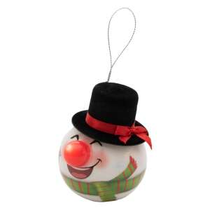 LED Schneemann Weihnachtsbaumschmuck mit schwarzem Hut - Christbaumschmuck