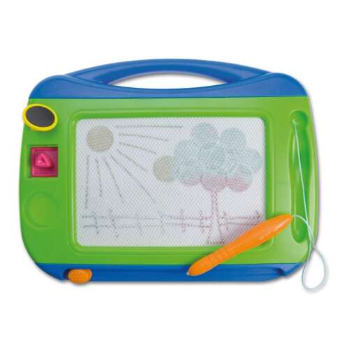 Lena mágneses rajztábla színes bélyegzőkkel, zöld és kék, gyerekeknek