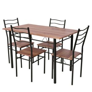 Masa cu schelet metalic, cu 4 scaune 141643943 - Mobilier pentru sufragerie