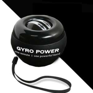 Gyro Power kézfogó edzőlabda, fekete, csukló, alkar és kézerő erősítéséhez - Fitness eszköz