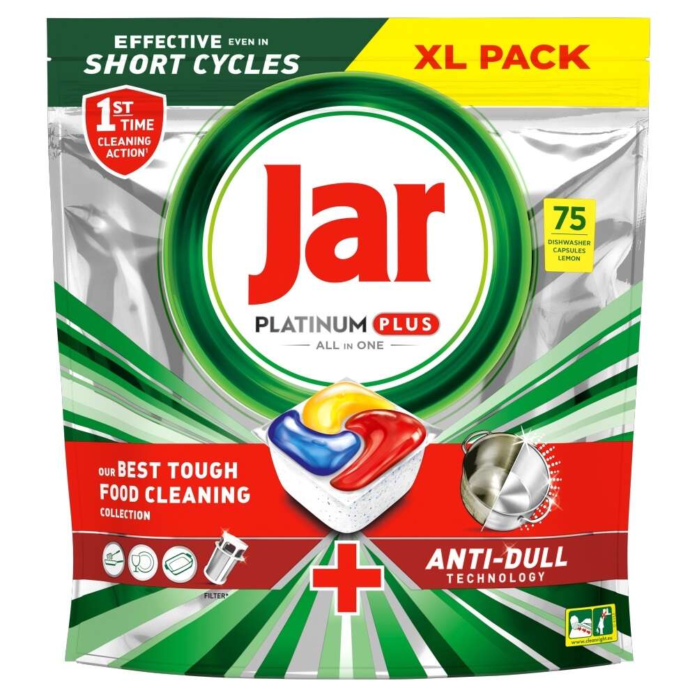E-shop Jar Platinum Plus All In One Lemon Mosogatógép kapszula 75db